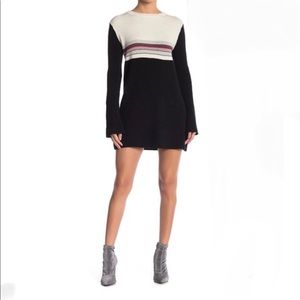 Free People Colorblock Sweater Dress Black  S